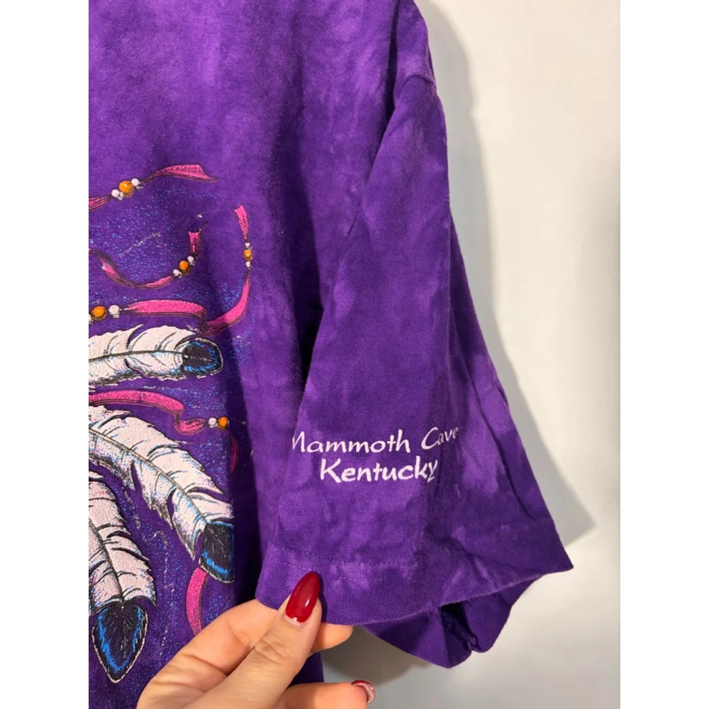 Vintage Ragtops Tie Dye T Shirt Purple Dove Dreamcatcher Mammoth Cave Kentucky M